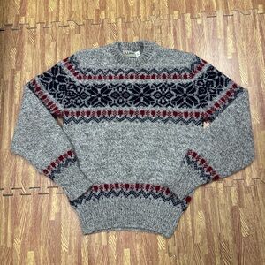 Vintage LL Bean Men’s Medium Wool Fair Isle Nordic Pullover Winter Sweater